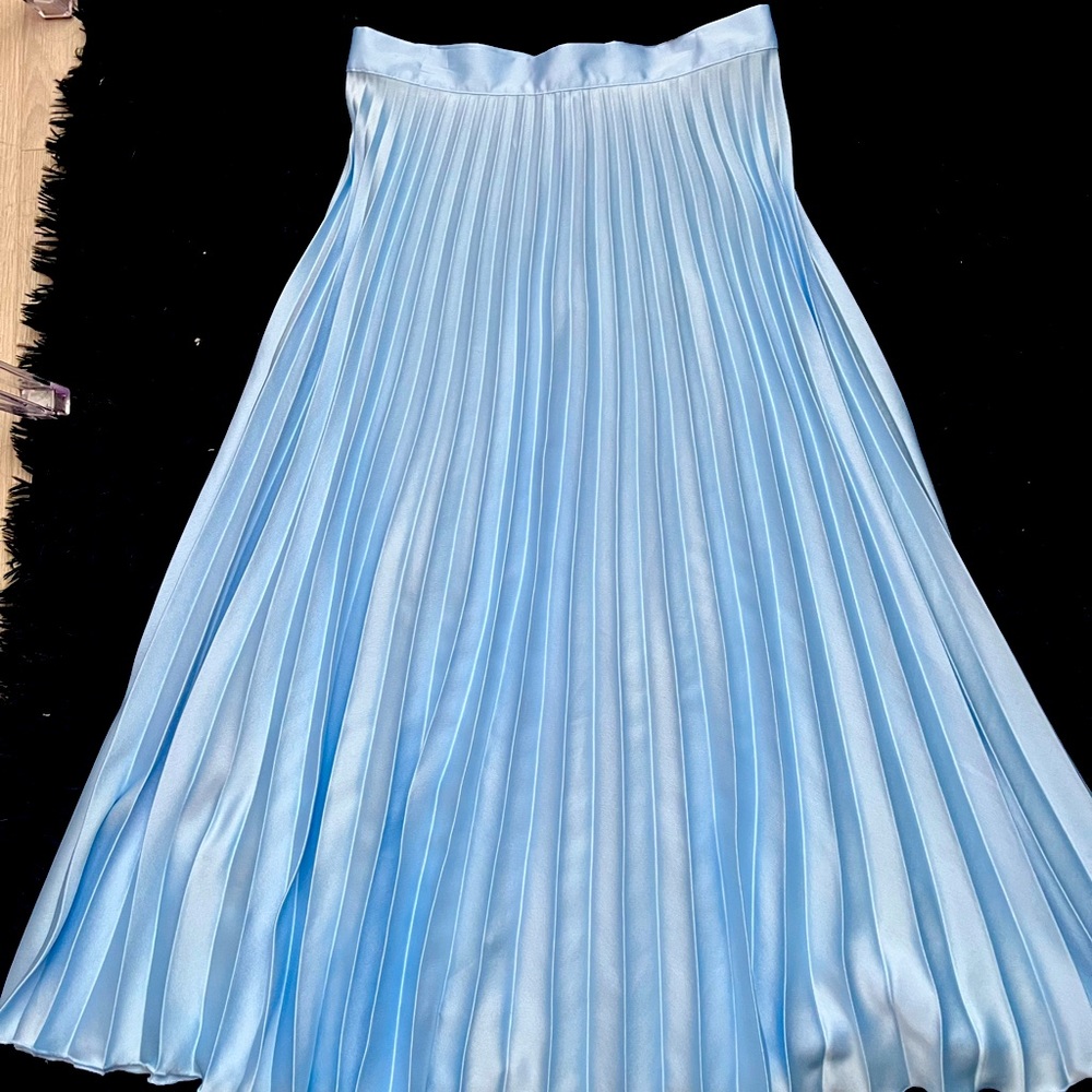 Baby blue zara midi skirt